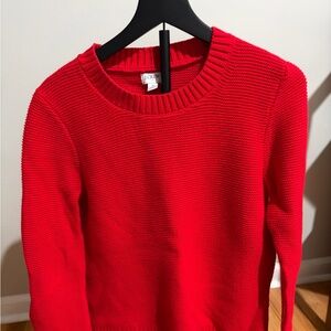 J. Crew Vibrant Red Crew Neck Sweater